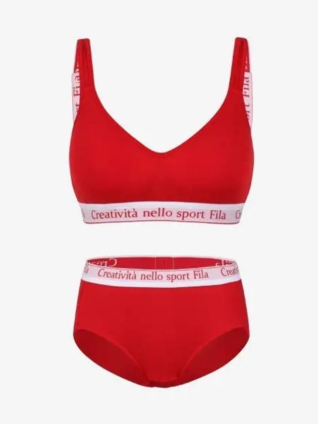 UNDERWEAR Holiday Velo Soft Bra Panty Set FI4BAH1450FDRD - FILA - BALAAN 1