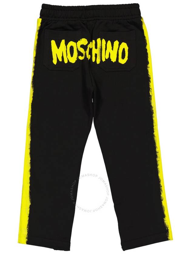 Moschino Boys Black Cotton Logo Printed Track Pants, Size 4Y - MOSCHINO - BALAAN 2