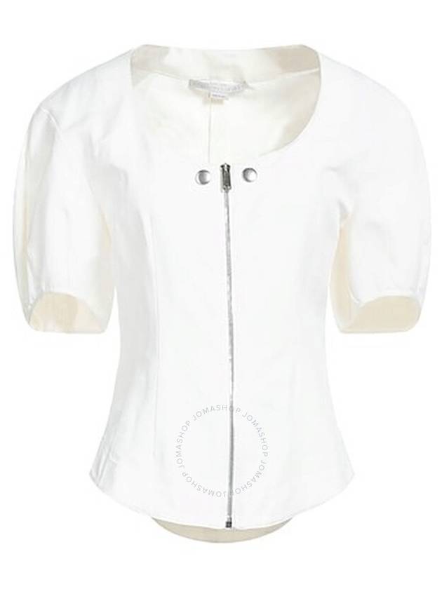 Stella Mccartney Ladies White Puff-Sleeved Crewneck Blouse, Brand Size 34 (US Size 0) - STELLA MCCARTNEY - BALAAN 1