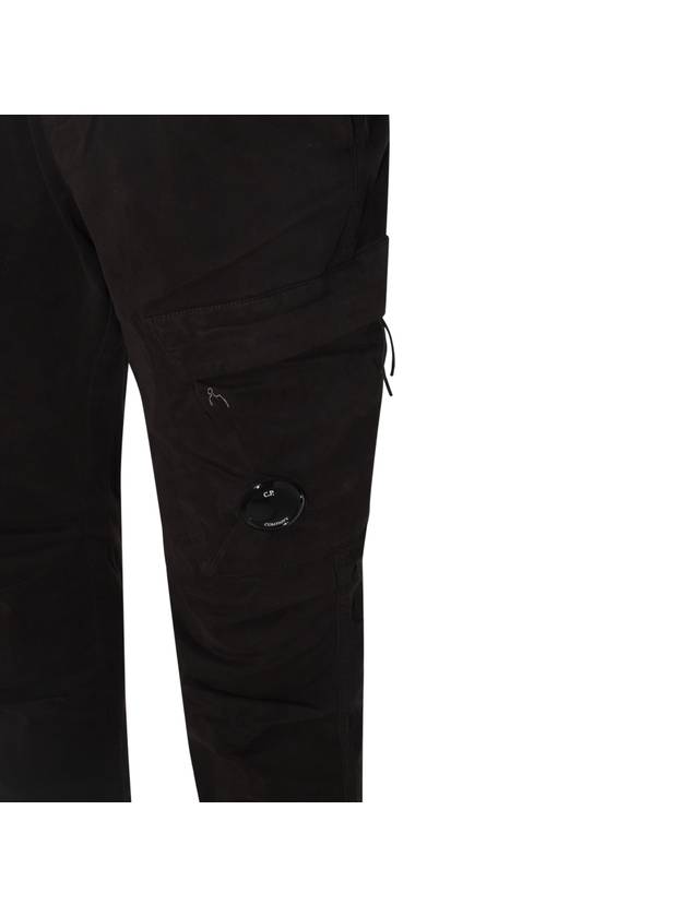 Linen Blend Cargo Straight Pants Black - CP COMPANY - BALAAN 4