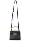 Lee Radziwill Leather Tote Bag Black - TORY BURCH - BALAAN 4