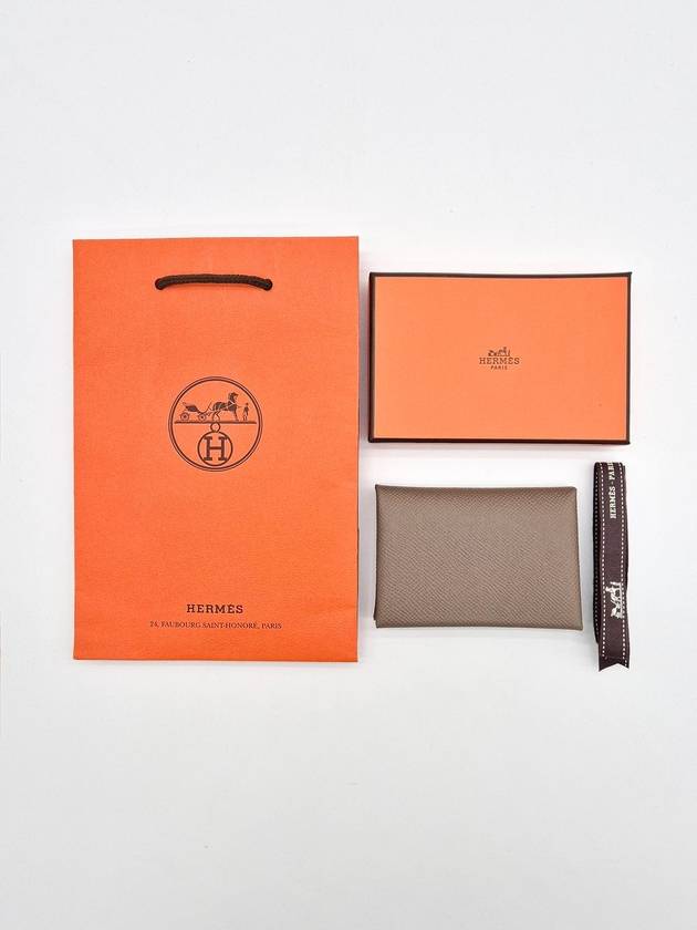 Calvi Duo Card Wallet Brown - HERMES - BALAAN 5