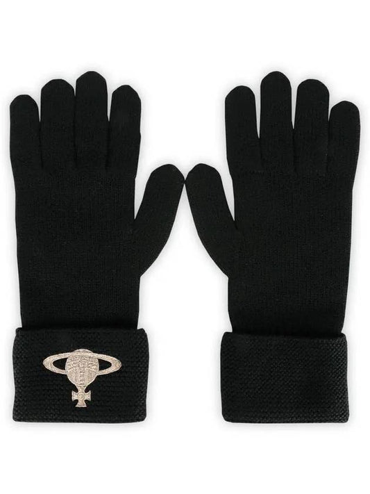 logo knit gloves black - VIVIENNE WESTWOOD - BALAAN 2