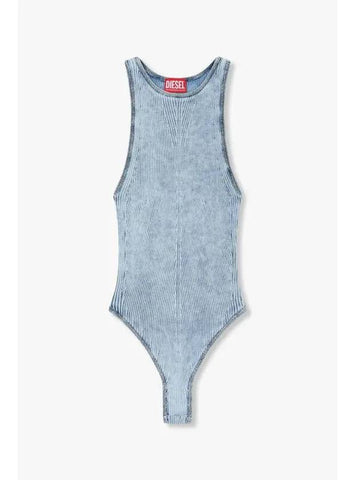 Women s Ribbed Tank Knit Bodysuit Light Blue - DIESEL - BALAAN 1