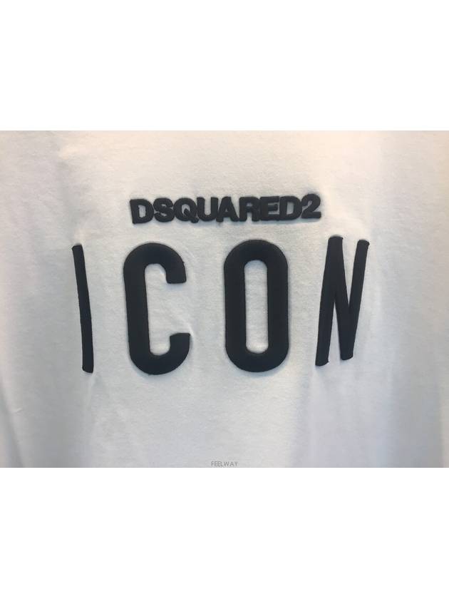 Men's ICON embroidery detail short sleeve tshirt S74GD0305 S22427 100 - DSQUARED2 - BALAAN 4