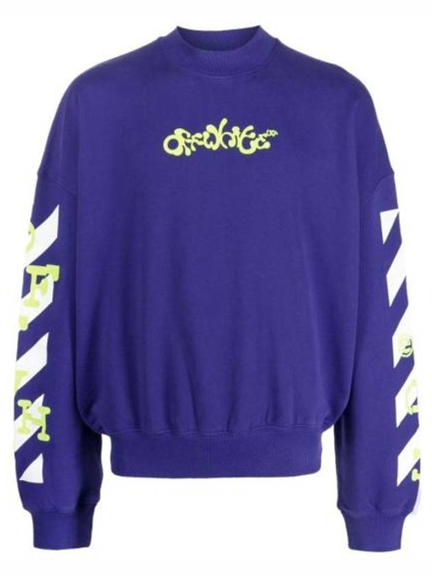 Men's Slogan Arrow Logo Sweatshirt Violet - OFF WHITE - BALAAN 2