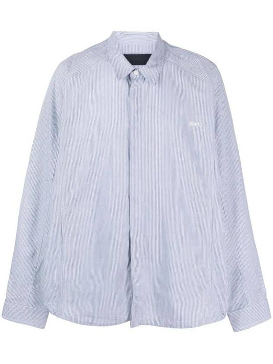 Logo Embroidered Striped Long Sleeve Shirt Sky Blue - JUUN.J - BALAAN 1