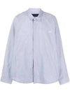 Embroidered Logo Striped Long Sleeve Shirt Sky Blue - JUUN.J - BALAAN 1