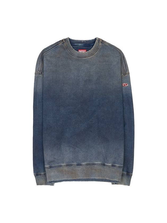 D Krib Ne Vintage Look Track Denim Sweatshirt Medium Blue - DIESEL - BALAAN 1