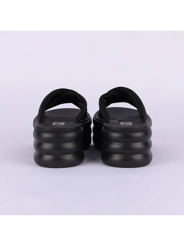 GG Platform Padded Nylon Slide Sandals Black - GUCCI - BALAAN 6