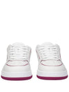 One Oblique Perforated Calfskin Low Top Sneakers White Fuchsia - DIOR - BALAAN 3