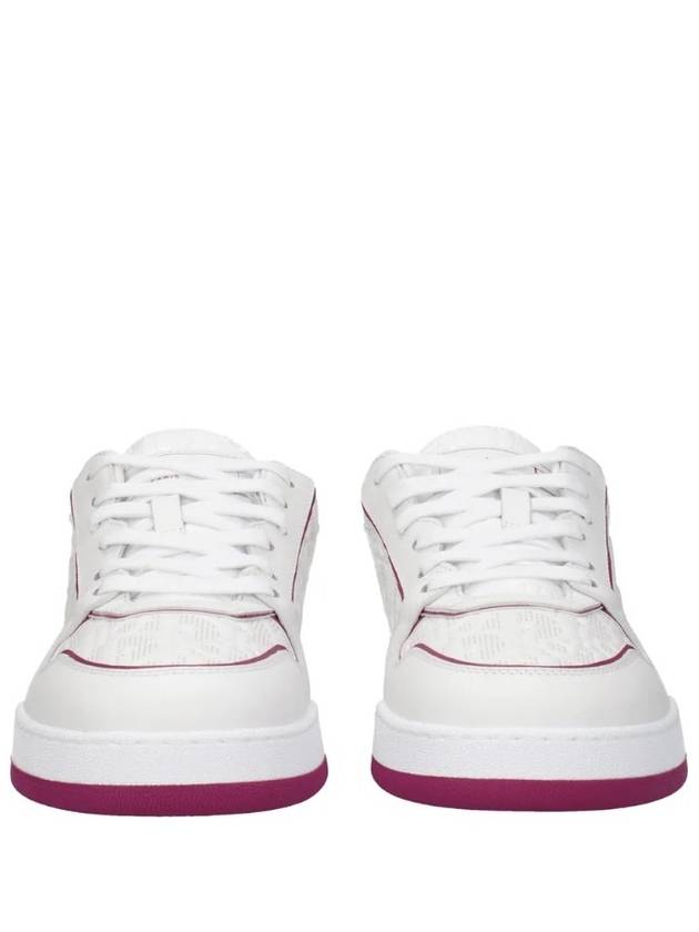 One Oblique Perforated Calfskin Low Top Sneakers White Fuchsia - DIOR - BALAAN 3