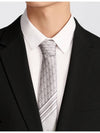 Oblique Stripe Silk Tie Grey - DIOR - BALAAN 2