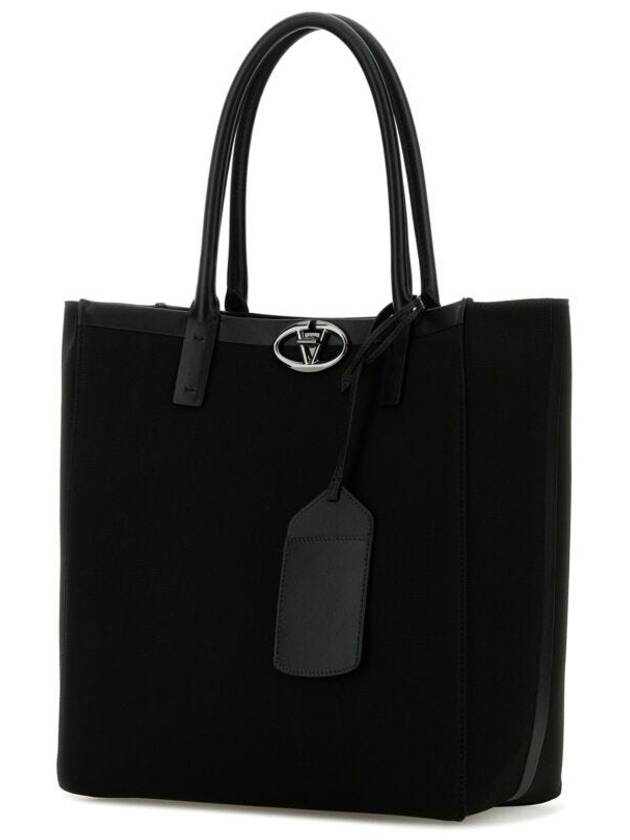 V Logo Lock Tote Bag Black - VALENTINO - BALAAN 3