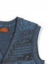 Mosaic Urban Knit Vest Cardigan Blue - IOEDLE - BALAAN 5