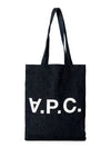 Laure logo denim tote bag blue - A.P.C. - BALAAN 3