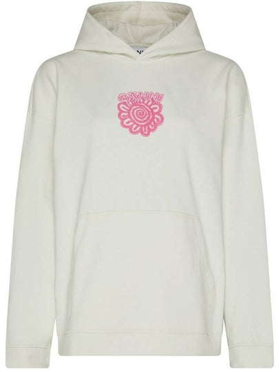 Isoli Flower Oversized Hoodie Egret - GANNI - BALAAN 2