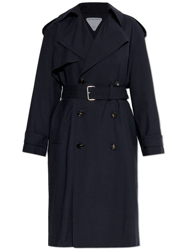 Fine wool trench coat midnight blue - BOTTEGA VENETA - BALAAN 2