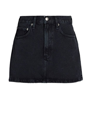 Women's Liv Denim Short H-Line Skirt Black - AGOLDE - BALAAN 1