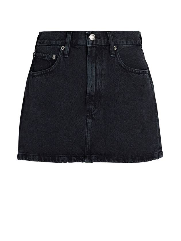 WoMen's Liv Denim Short H-Line Skirt Black - AGOLDE - BALAAN 1