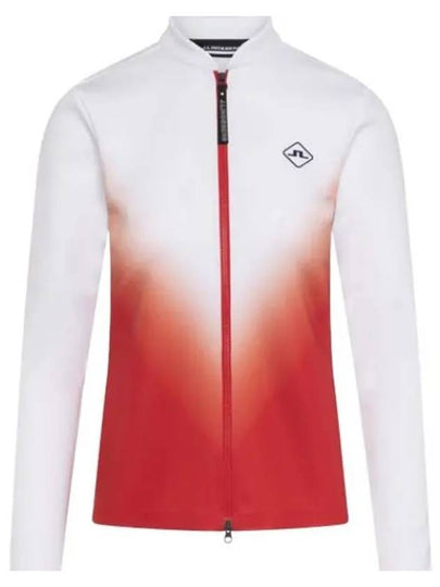 Halo Full Zip Mid Layer Zip Up Jacket White Red - J.LINDEBERG - BALAAN 2