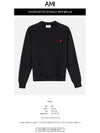 Men's Small Heart Logo Sweatshirt Black - AMI - BALAAN 3