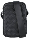 Intrecciato Zipper Leather Mini Cross Bag Black - BOTTEGA VENETA - BALAAN 3