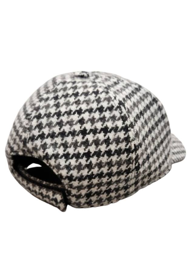 Embroidered logo argyle check wool ball cap - MIU MIU - BALAAN 6