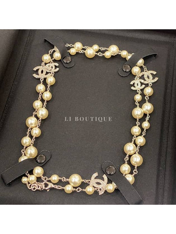 CC Logo Pearl Long Necklace - CHANEL - BALAAN 1