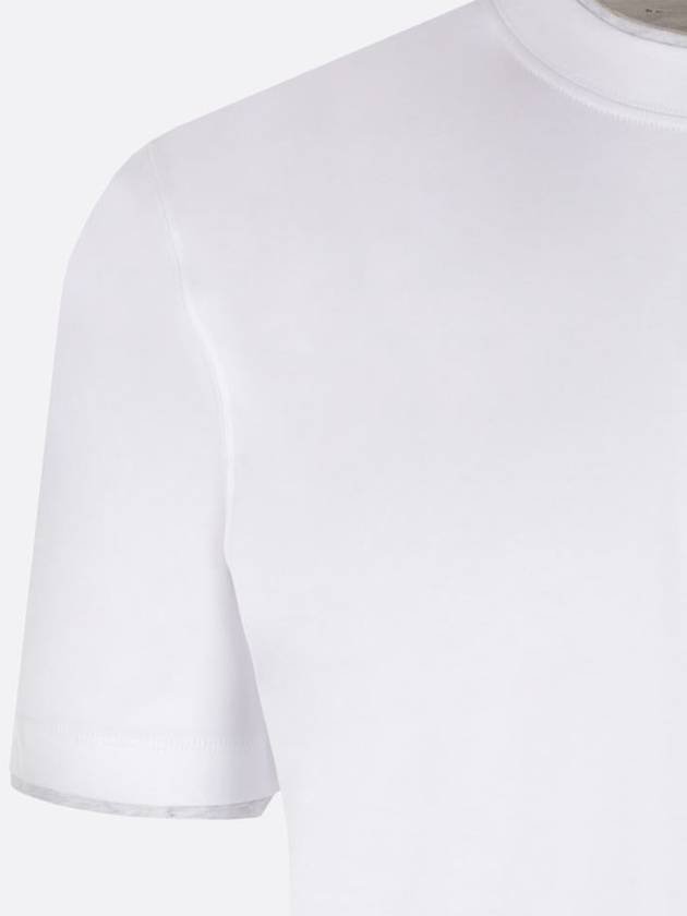 Men's Layered Effect Short Sleeve T-Shirt White - BRUNELLO CUCINELLI - BALAAN 4