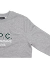 Logo Print Cotton Sweatshirt Heather Grey - A.P.C. - BALAAN 5