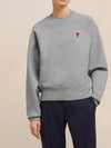 Small Heart Logo Sweatshirt Grey - AMI - BALAAN 8