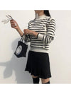 Half-necked side button striped soft women’s golf knit golf wear - LOLOALLOY - BALAAN 8