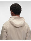 Men's Lens Wappen Protech Hooded Jacket Beige - CP COMPANY - BALAAN 6