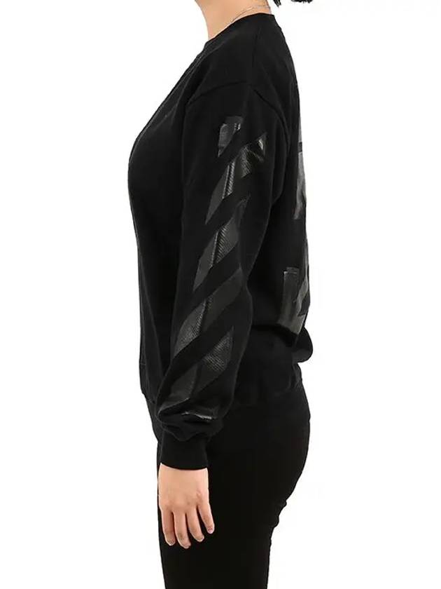 Women s diagonal arrow printing sweatshirt black - OFF WHITE - BALAAN 6