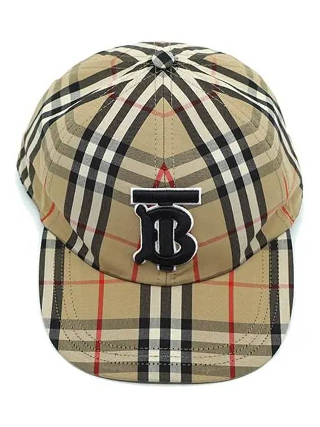 Monogram Motif Vintage Check Cotton Baseball Cap Archive Beige - BURBERRY - BALAAN 3