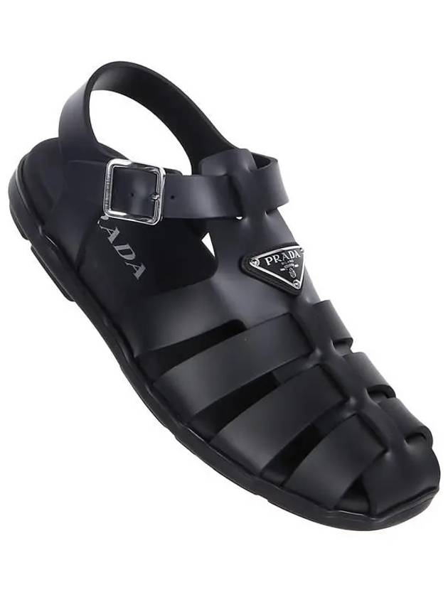 Triangle Logo Fisherman Rubber Sandals Black - PRADA - BALAAN 2