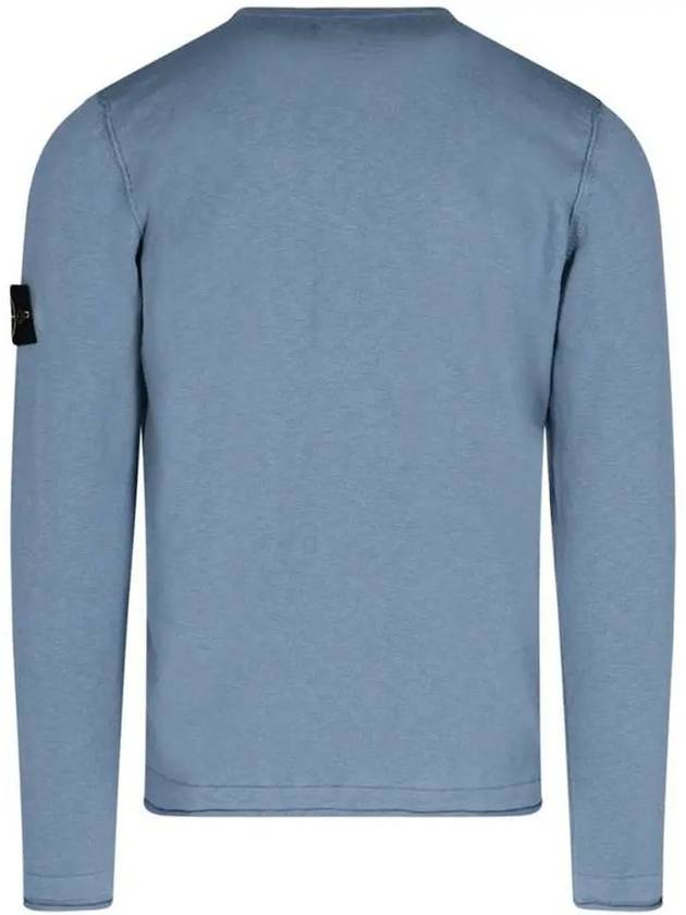 Wappen Patch Crew Neck Knit Top Sky Blue - STONE ISLAND - BALAAN 4