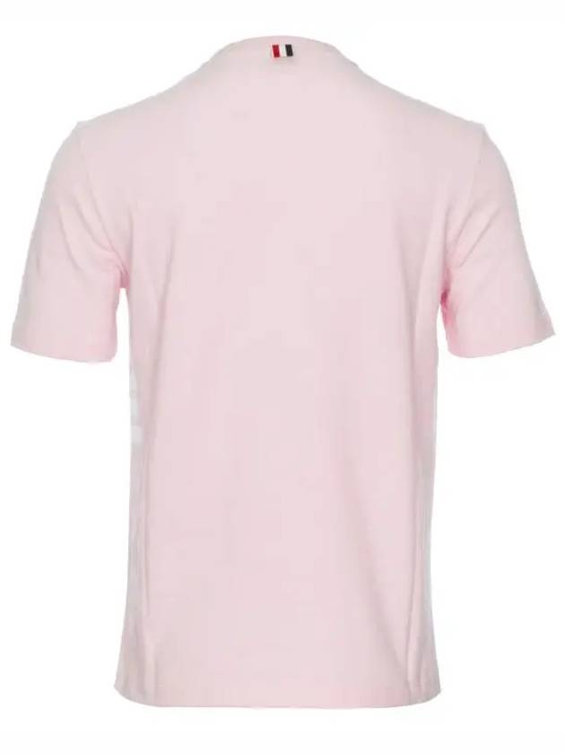 Men s side diagonal striped short sleeve t shirt light pink - THOM BROWNE - BALAAN 8