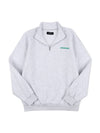 embroidery logo half zip-up sweatshirt white melange - COMMONZ - BALAAN 1