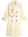 Satin Trench Coat Ivory - AMI - BALAAN 2