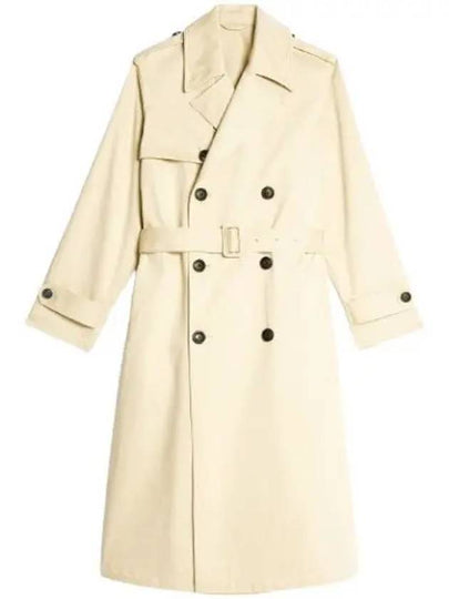 Satin Trench Coat Ivory - AMI - BALAAN 2