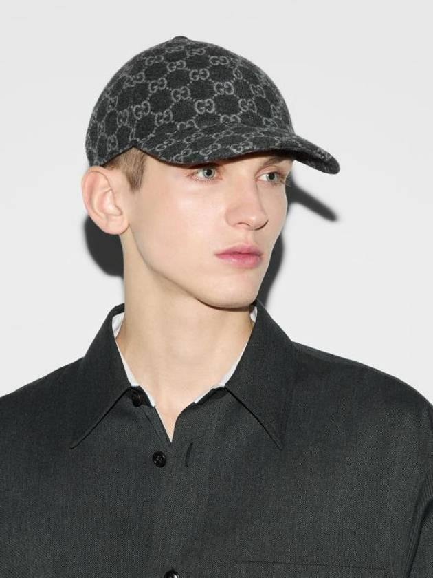 GG Flannel Ball Cap Grey - GUCCI - BALAAN 3