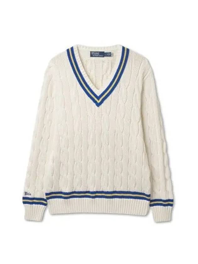 Iconic Cricket Sweater Natural - POLO RALPH LAUREN - BALAAN 1