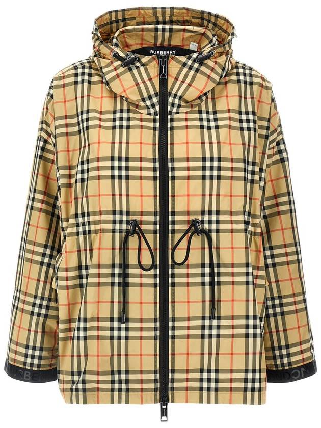 Women's Back-tone Check Zip-up Hooded Jacket Beige - BURBERRY - BALAAN 2