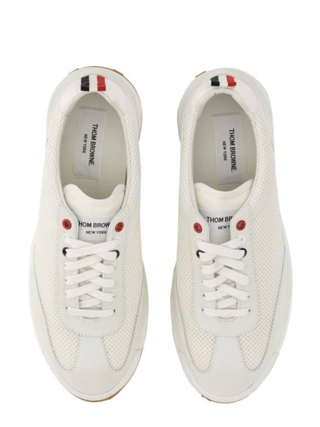 Fine Kid Suede Tech Runner White - THOM BROWNE - BALAAN 3