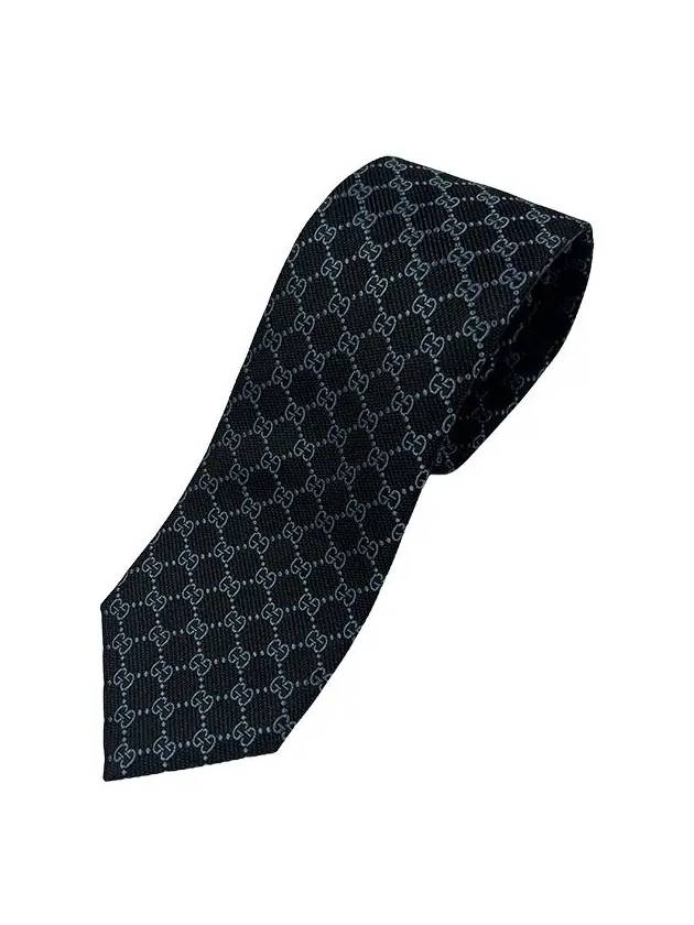 Monogram GG Logo Silk Tie Black - GUCCI - BALAAN 3