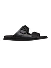 V Logo Signature Leather Slippers Black - VALENTINO - BALAAN 1