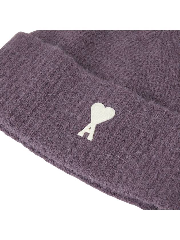 Logo Patch Knit Beanie Lilac - AMI - BALAAN 5