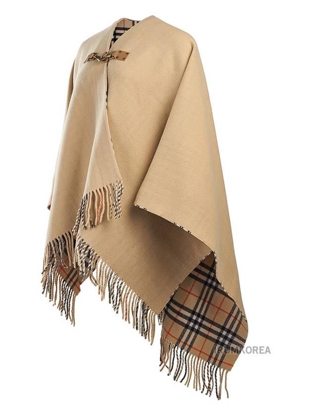 Check Wool Cape Sand - BURBERRY - BALAAN 3